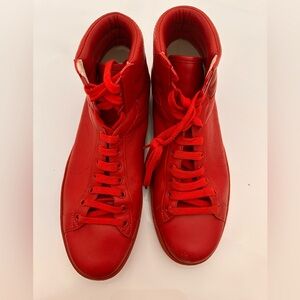 GUCCI ACE HIGH RED HIGH TOP SNEAKERS